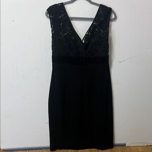 BANANA REPUBLIC LACE TOP COCKTAIL BLACK DRESS‎ SIZE 10